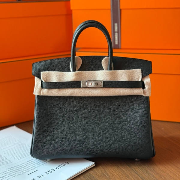 【エルメス HERMES】バーキン25 ブラック (89)  エプソン シルバー金具（100％手縫）